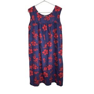 VTG Ui Maikai Hawaiian Mini Dress Medium Luau Floral Vacation Tropical Mumu USA